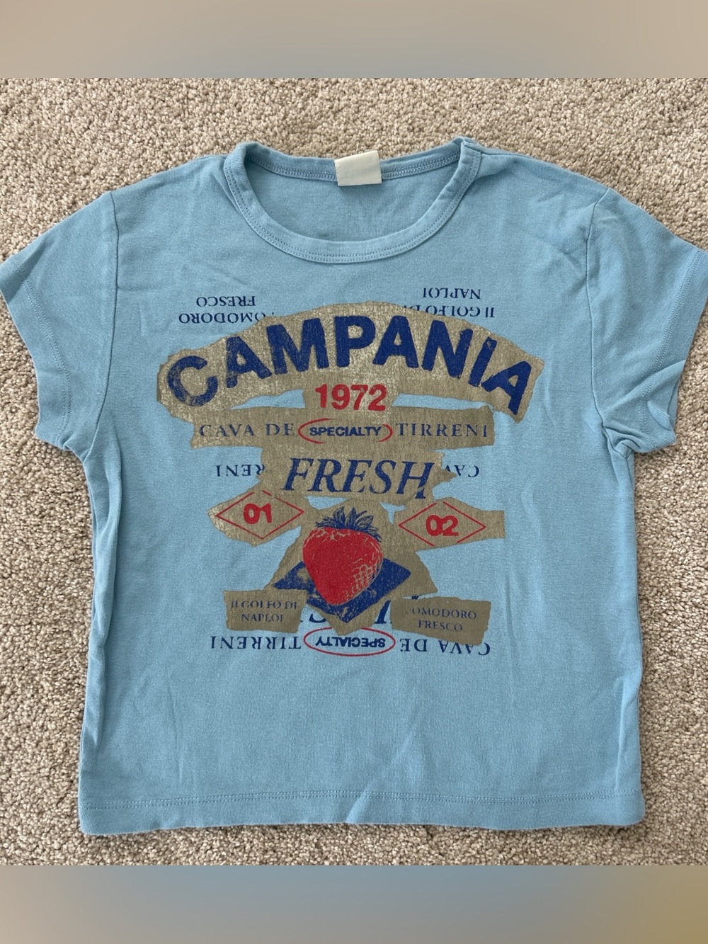 Urban Outfitters Light Blue 'Campania 1972' Graphic Tee